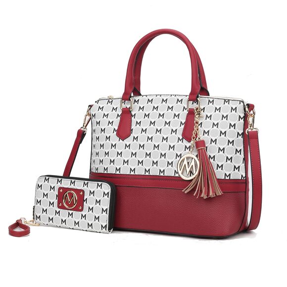 Mkf Соllесtіоn Handbags - 4678 Tote Bag & Wristlet Wallet Purse Set, Print Vegan leather Top-Handle